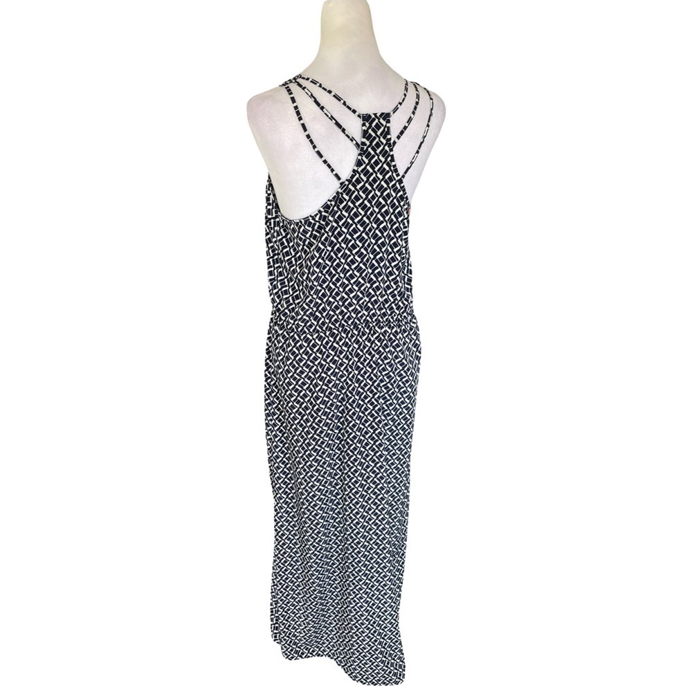 Banana Republic Navy and White Maxi Dress Women’s Size 10 - Picture 7 of 11